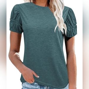 Sunborui Women's Ruched Short Sleeve 